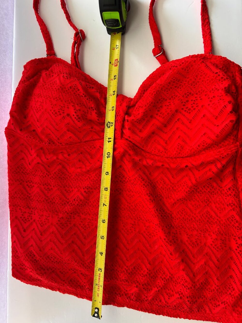 Catalina Sizzling Orange Lace Tankini Swim Skirt Set L/G 12-14 2-Piece - Picture 7 of 16